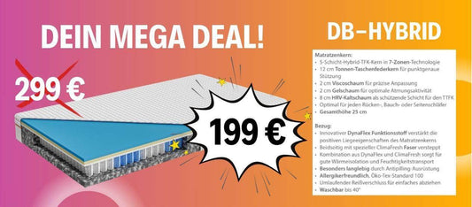 db-deals24 db Hybrid Taschenfederkern Matratze 90x200 cm