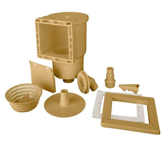 db-deals24 GRE Pool Skimmerset inkl. Einlaufdüse Rücklaufdüse, Skimmer braun