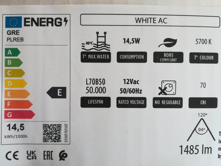 db-deals24 GRE Weißer LED-Projektor für Einbaubecken / Holzpools Poolbeleuchtung