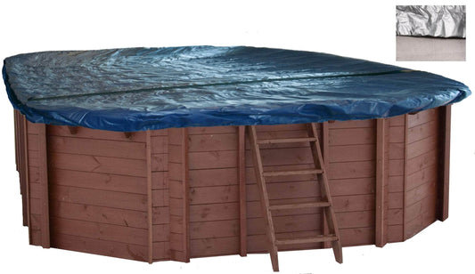 db-deals24 INTERLINE Winter Abdeckplane 6.40 x 4.00 m Oval (8-Eckig) für Bali Holzpool