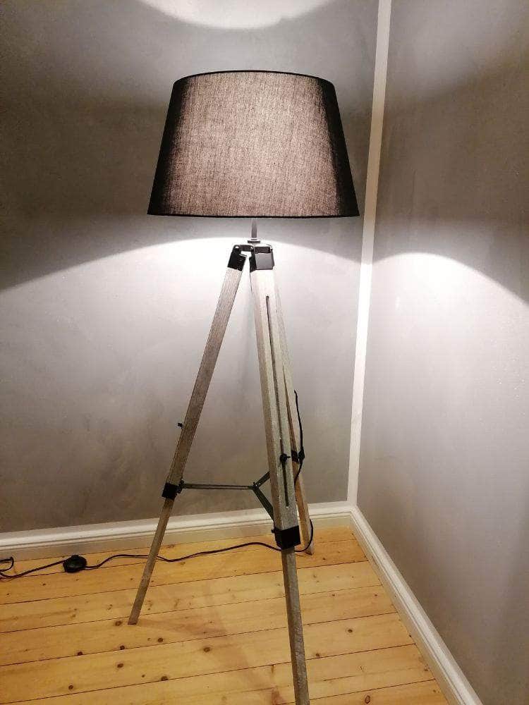 db-deals24 Lampe Stehleuchte Holzfuß