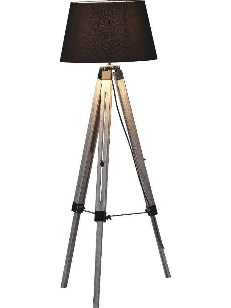 db-deals24 Lampe Stehleuchte Holzfuß