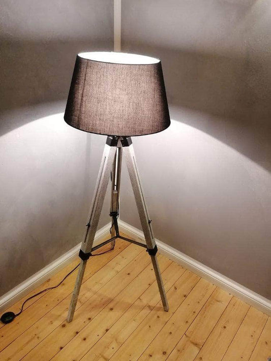 db-deals24 Lampe Stehleuchte Holzfuß