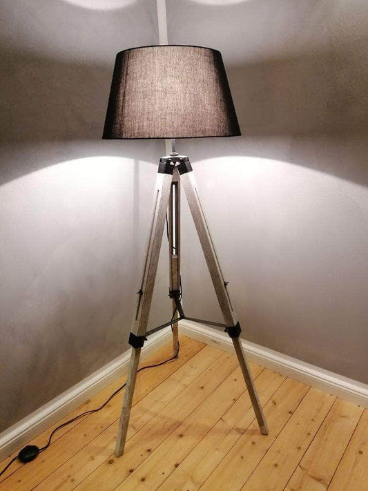 db-deals24 Lampe Stehleuchte Holzfuß
