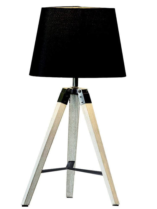 db-deals24 Lampe Tischleuchte Holzfuß
