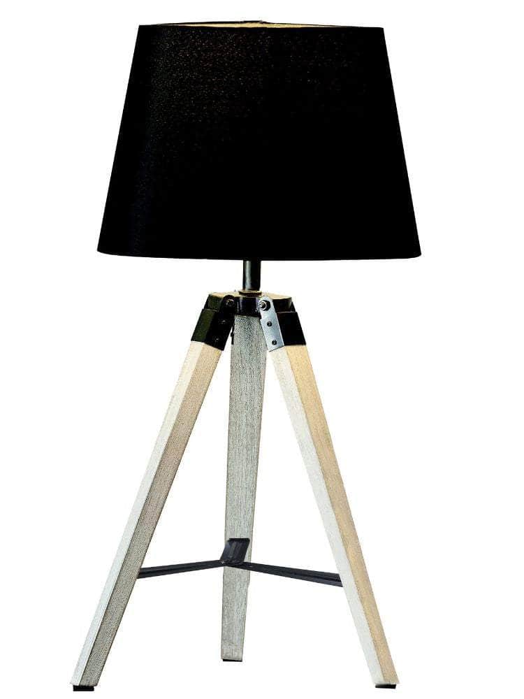 db-deals24 Lampe Tischleuchte Holzfuß