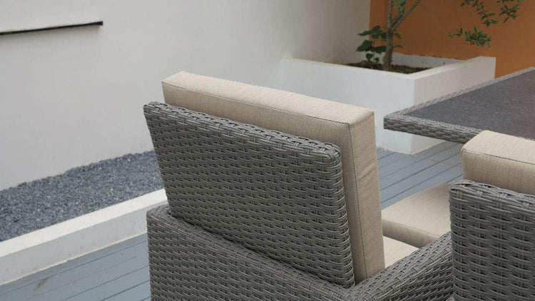 db-deals24 Rattan Sitzgarnitur Cube, 6 Personen Grau/Beige