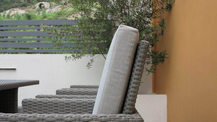 db-deals24 Rattan Sitzgarnitur Cube, 6 Personen, Grau/Hellgrau