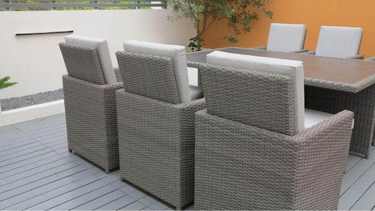 db-deals24 Rattan Sitzgarnitur Cube, 6 Personen, Grau/Hellgrau