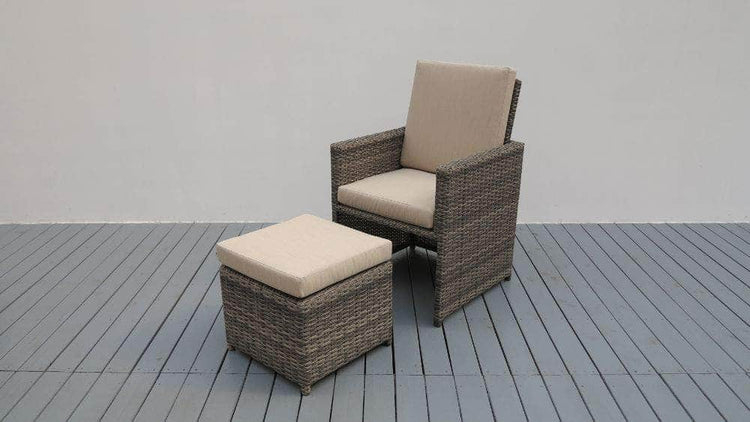 db-deals24 Rattan Sitzgarnitur Cube, 6 Personen, Mixgrau/Beige