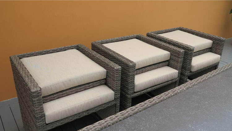 db-deals24 Rattan Sitzgarnitur Cube, 6 Personen, Mixgrau/Beige