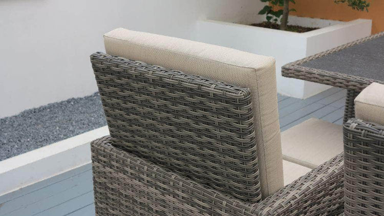 db-deals24 Rattan Sitzgarnitur Cube, 6 Personen, Mixgrau/Beige