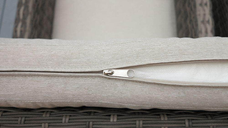 db-deals24 Rattan Sitzgarnitur Cube, 6 Personen, Mixgrau/Haferflocke