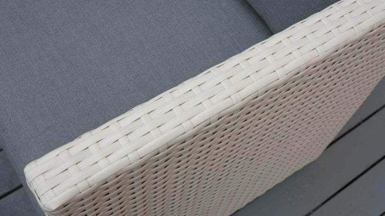 db-deals24 Rattan Sitzgarnitur Cube, 6 Personen, Weiß/Dunkelgrau