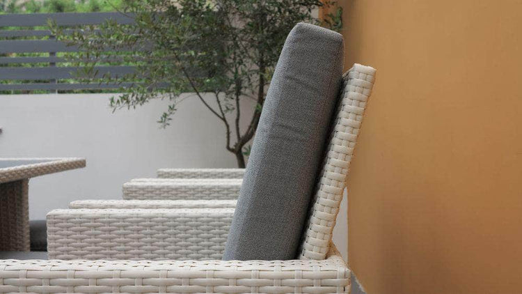 db-deals24 Rattan Sitzgarnitur Cube, 6 Personen, Weiß/Dunkelgrau