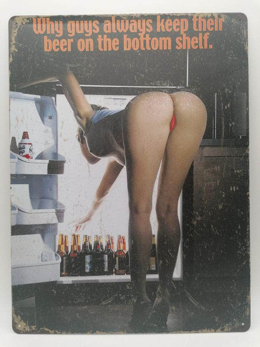 db-deals24 Retro Schild Bier Im Unteren Kühlfach