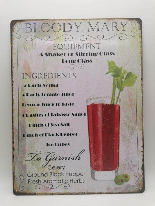 db-deals24 Retro Schild "Classic" Bloody Mary