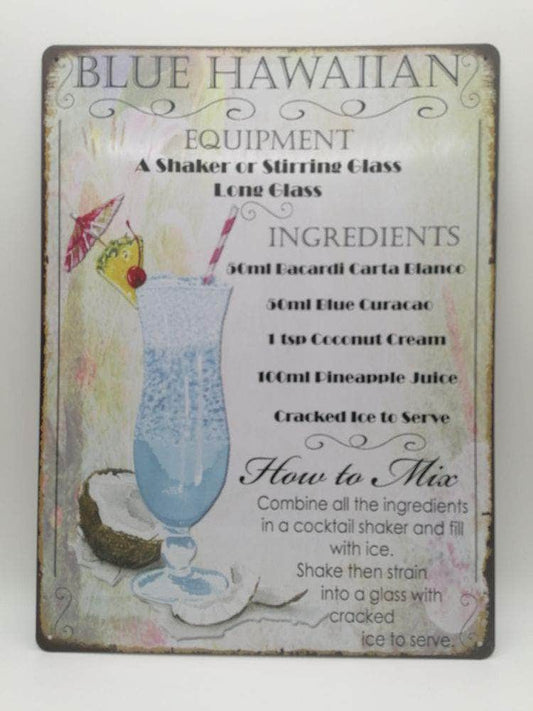 db-deals24 Retro Schild "Classic" Blue Hawaiian