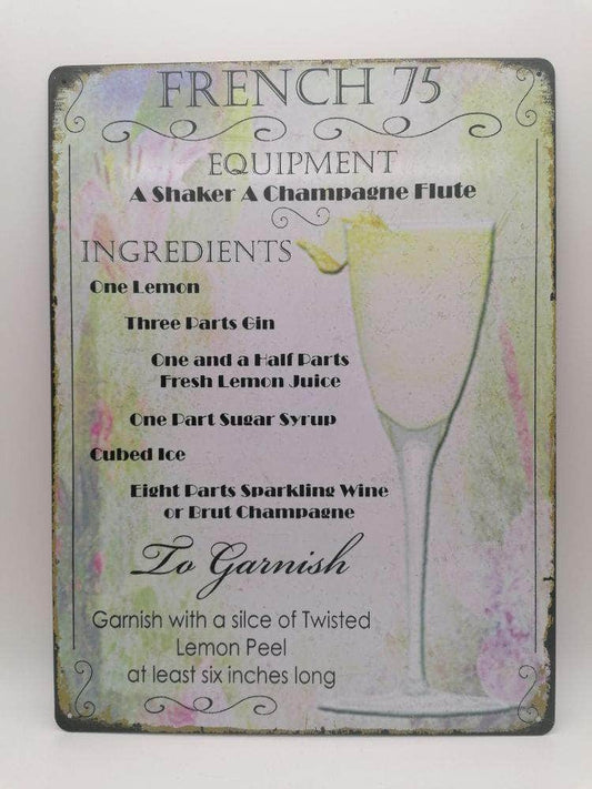 db-deals24 Retro Schild "Classic" French 75