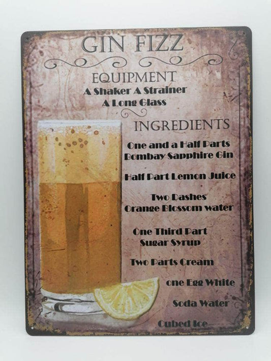 db-deals24 Retro Schild "Classic" Gin Fizz