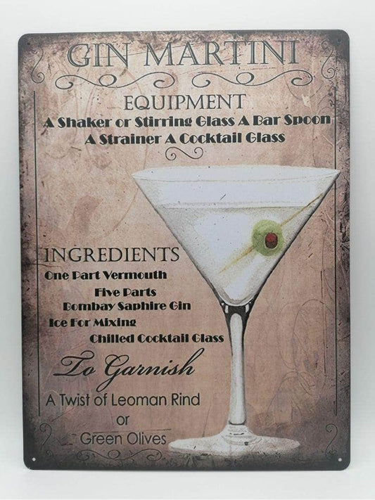 db-deals24 Retro Schild "Classic" Gin Martini