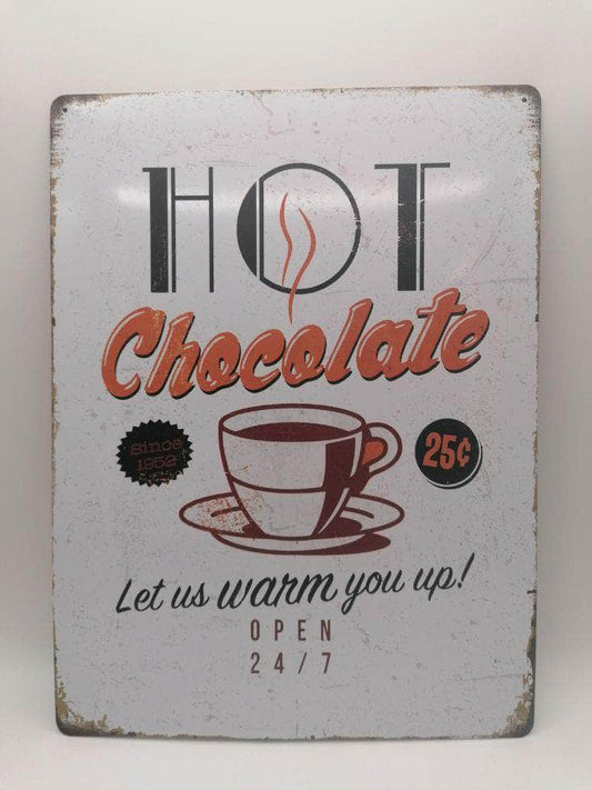 db-deals24 Retro Schild Hot Chocolate