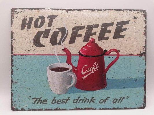 db-deals24 Retro Schild Hot Coffee