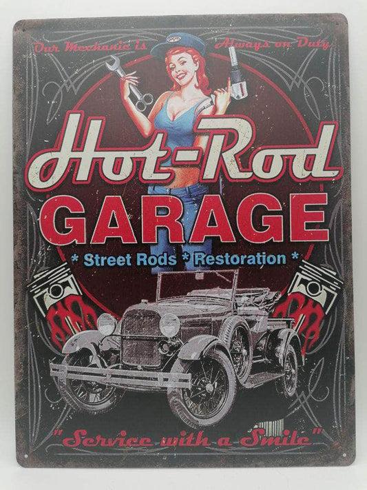 db-deals24 Retro Schild Hot Rod Garage II
