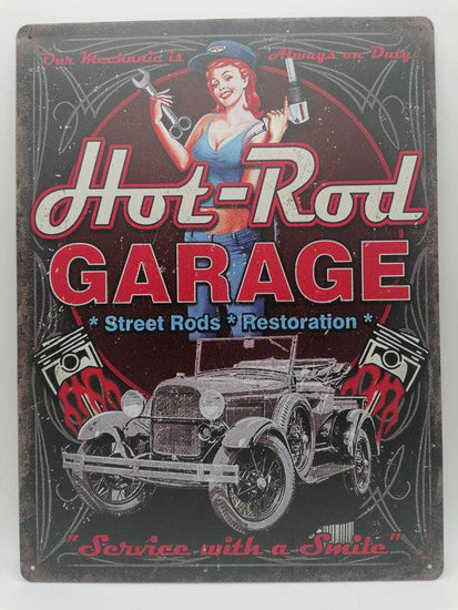 db-deals24 Retro Schild Hot Rod Garage II