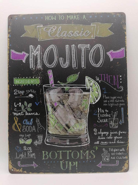 db-deals24 Retro Schild Kreide Mojito