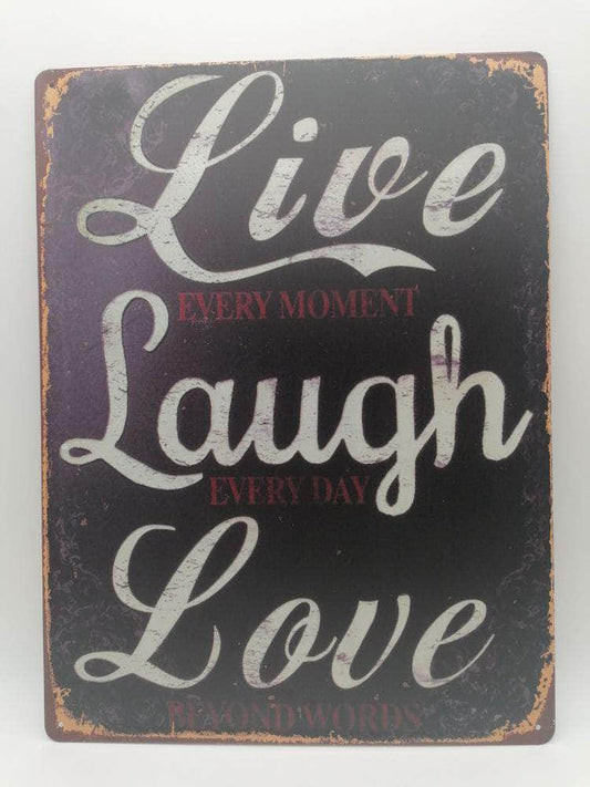 db-deals24 Retro Schild Live Laugh Love