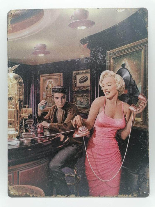 db-deals24 Retro Schild Marilyn Monroe Elvis Presley