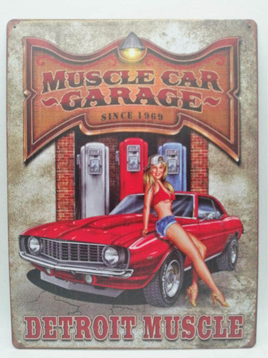 db-deals24 Retro Schild Muscle Car Garage