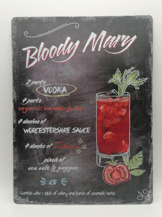 db-deals24 Retro Schild schwarz Bloody Mary I