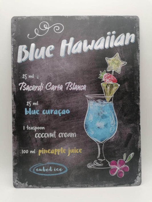 db-deals24 Retro Schild schwarz Blue Hawaiian