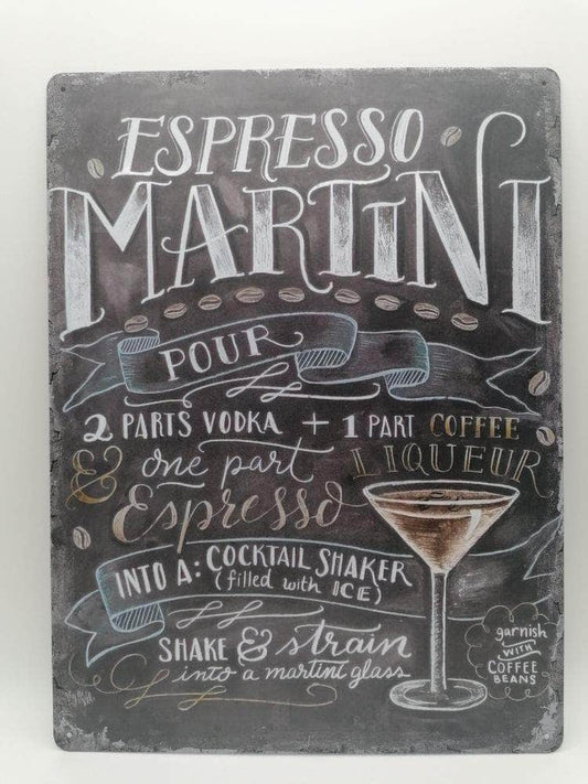 db-deals24 Retro Schild schwarz Espresso Martini