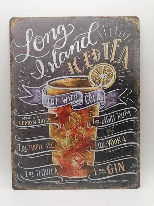 db-deals24 Retro Schild schwarz Long Island Ice Tea I
