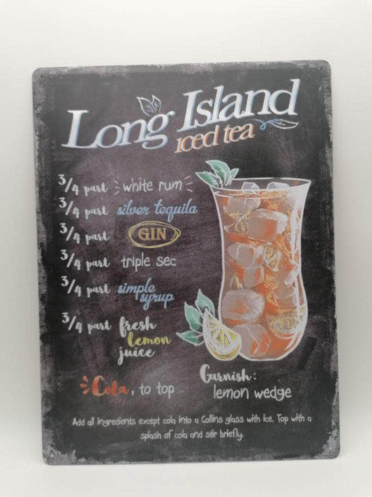 db-deals24 Retro Schild schwarz Long Island Ice Tea II