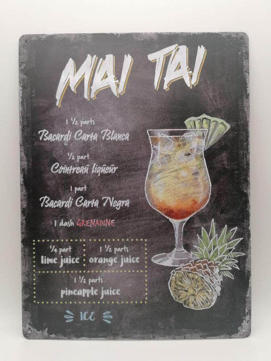 db-deals24 Retro Schild schwarz Mai Tai II