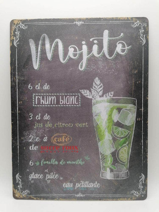 db-deals24 Retro Schild schwarz Mojito