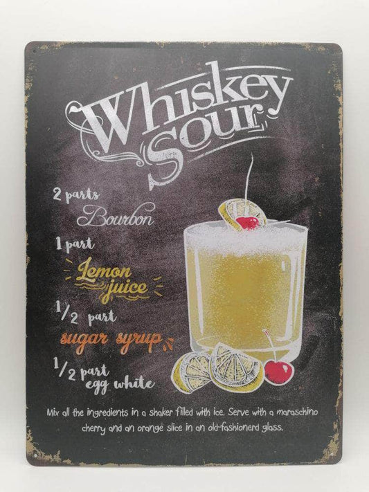 db-deals24 Retro Schild schwarz Whiskey Sour