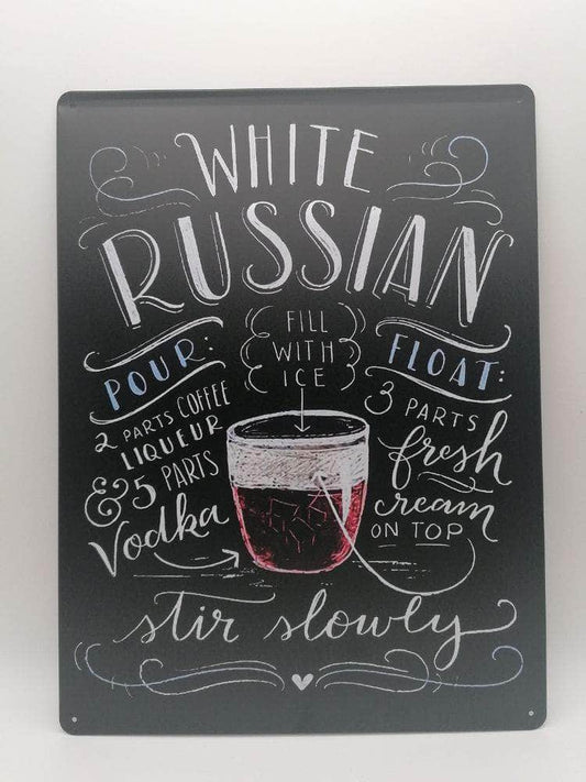 db-deals24 Retro Schild schwarz White Russian