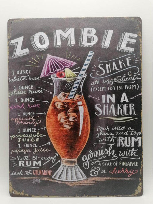 db-deals24 Retro Schild schwarz Zombie