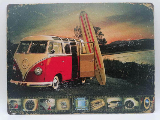 db-deals24 Retro Schild VW T1 Beach