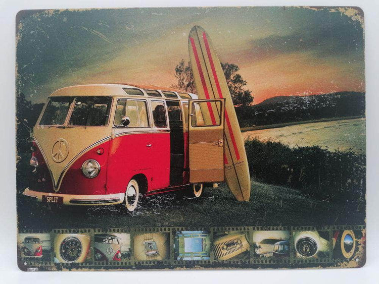 db-deals24 Retro Schild VW T1 Beach