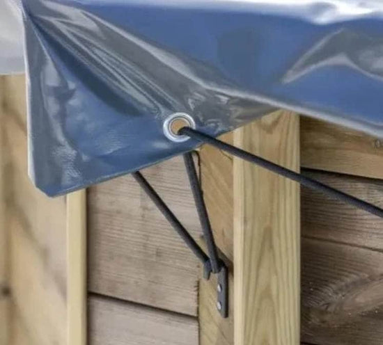 db-deals24 Poolabdeckung GRE Winterabdeckung für Sunbay & Bali Holzpools Ø 444 cm – 580 g/m²