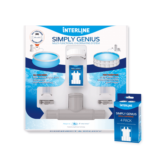 db-deals24 Poolzubehör Chemikalien Simply Genius Starterpaket inklusive Nachfüllpatronen