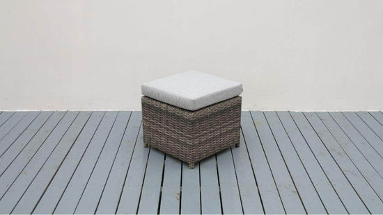 db-deals24 Rattan Sitzgarnitur Cube, 6 Personen, Mixgrau/Hellgrau