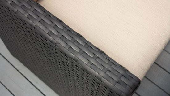 db-deals24 Rattan Sitzgarnitur Cube, 6 Personen, Schwarz/Beige