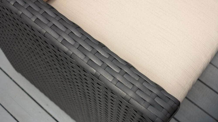 db-deals24 Rattan Sitzgarnitur Cube, 6 Personen, Schwarz/Beige